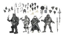 NECA - Monstruos universales/Tortugas Ninja Mutantes Adolescentes - Figura de acción a escala de 7 pulgadas - Paquete de 4 tortugas en blanco y negro