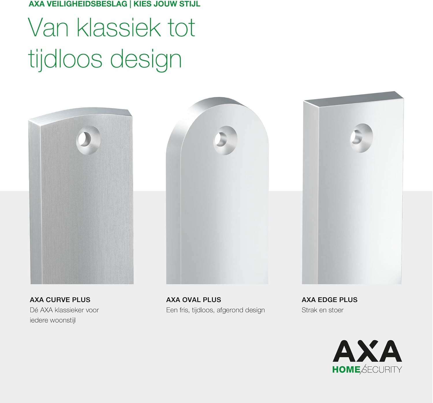 Axa Deurbeslag Set - Curve Plus - Deurkruk Aluminium - Model U - Pc55 Met Kerntrekbeveiliging - Skg***