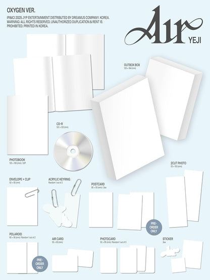 Air - Oxygen - incl. 32pg Photobook, Envelope, 2x Arcylic Keyrings, 2-Cut Photo, Air Card, Photocard, 3 Stickers + 2 Postcards