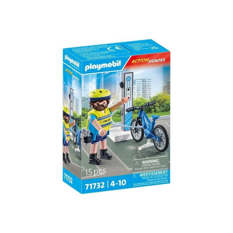 PLAYMOBIL 71732 Policier cycliste avec borne de recharge