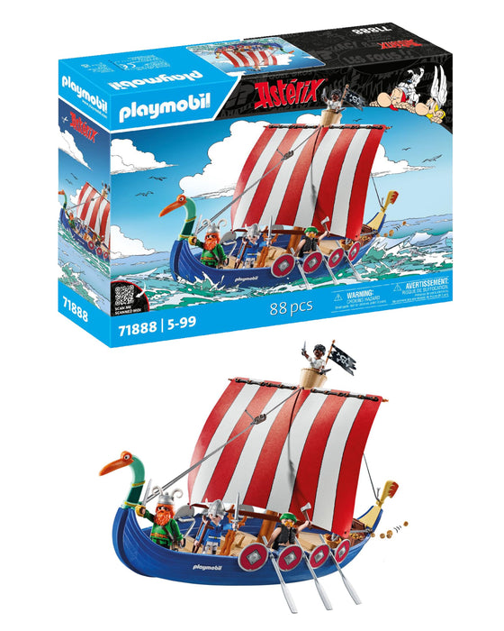 Playmobil | Asterix | Pirate Ship | Asterix Playset | Pirate Ship Toy | Asterix and Obelix | Adventure Toy for Kids Ages 5 and Up | 71888