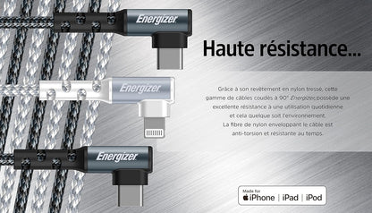 Energizer CABLE 90° LIGHTNING/USB-A - 2M