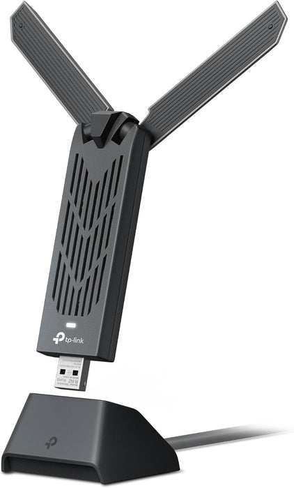 BE6500 Wi-Fi 7 High Gain Wireless USB Adapter, Tri-Band, MLO, Broader Coverage,OFDMA, MU-MIMO and Multi-RU, Data transfers of up to 4.8Gbps with USB 3.0, Flexible & Easy Installation (Archer TBE400UH