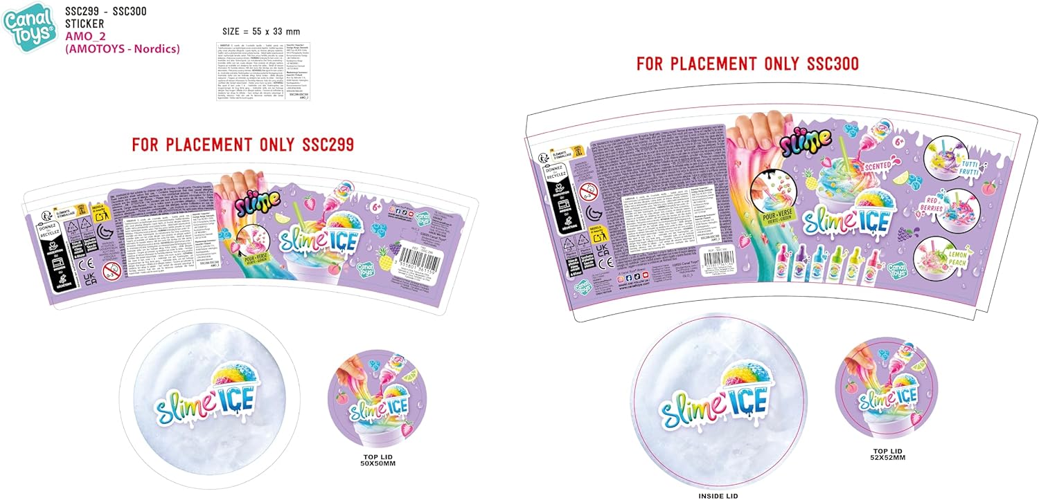 Canal Toys - So Slime DIY - Slime Ice Mega Cup - with 2 fragrant dyes, 1 spoon and decorations - SSC 300