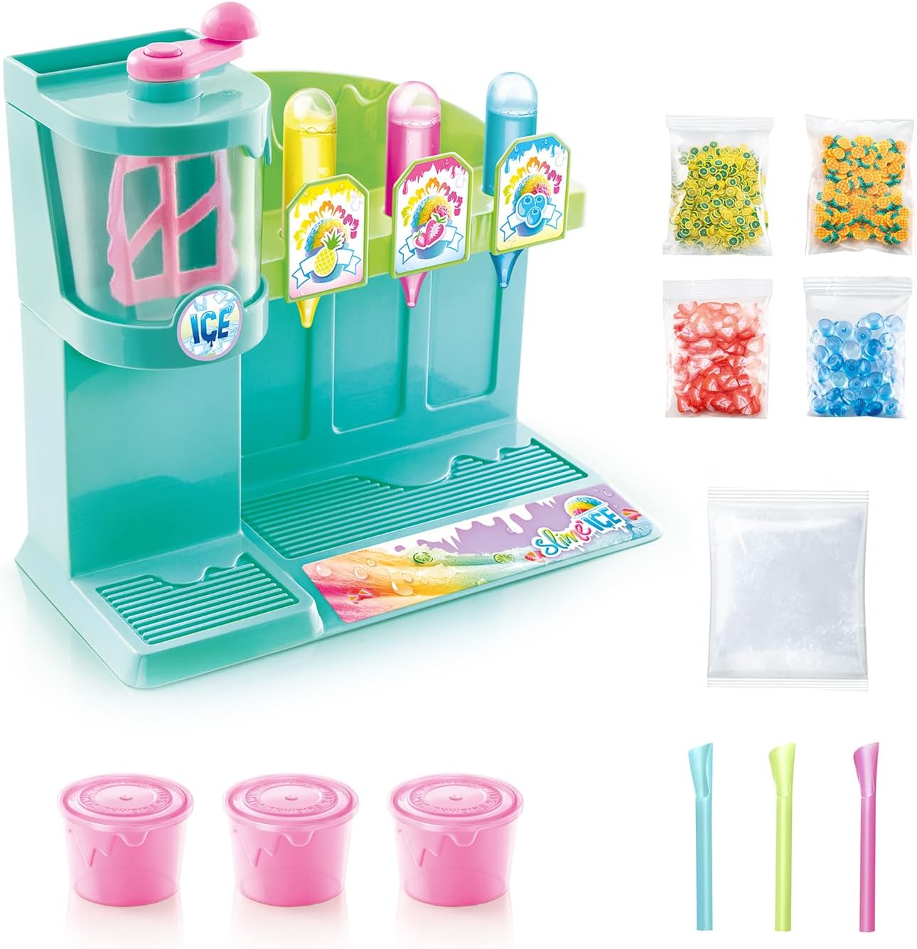 So Slime DIY Slime Ice Machine Kit – Slime Making Kit for Kids | Make 5 Ice Cream Slimes with Scented Colours, Straws & Toppings | Creative Craft Kit Age 6+ | Kit with 1 Machine, 3 Scented Dyes, Accessories and Decorations - Ideal Toy for Gift or Surprise