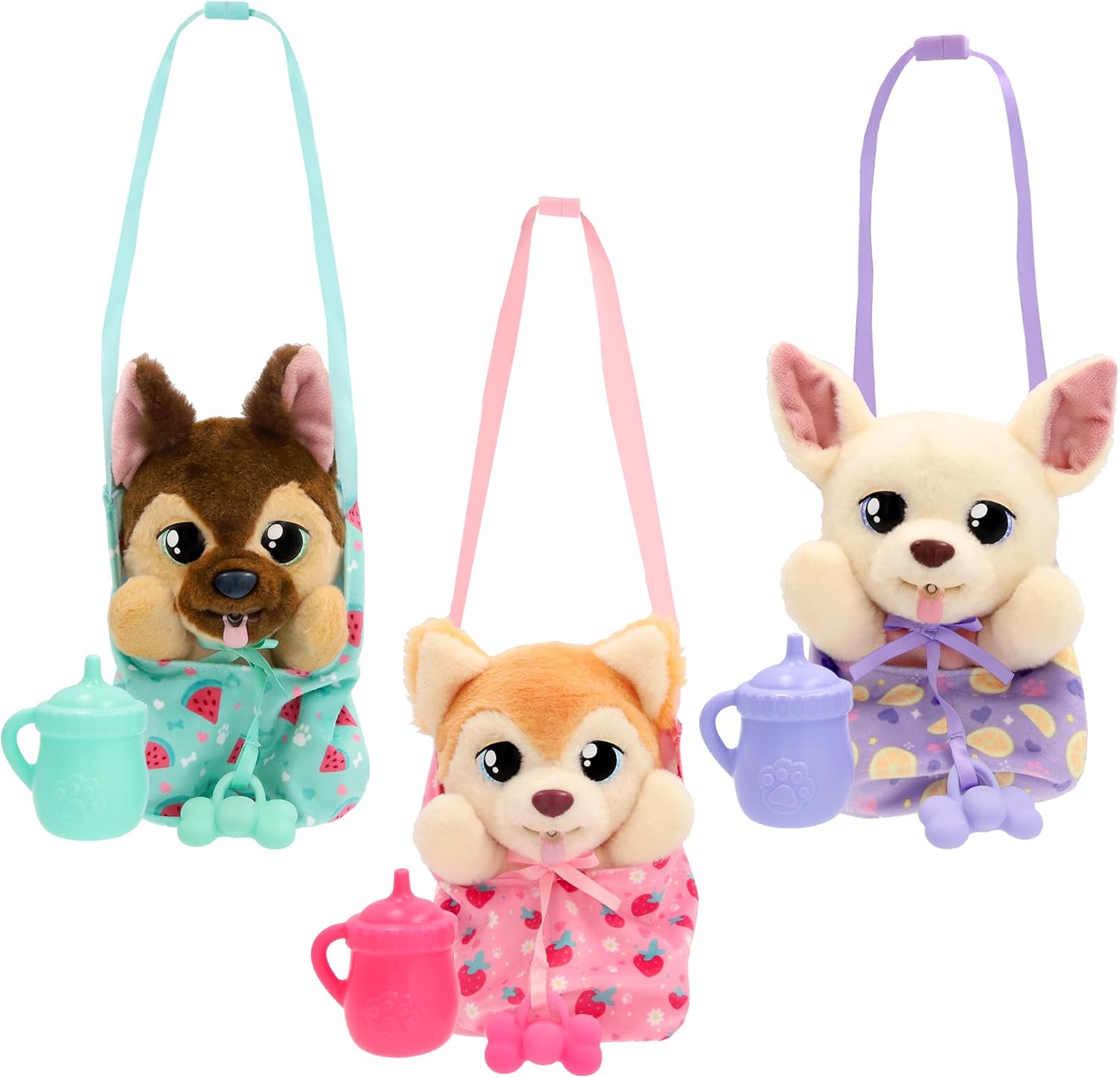 BABY PAWS Yummy Chihuahua, Interactive Plush Puppy to Carry Around Whose Belly Grows When Feeding and Gets Small with Dummy in Mouth - Gift and Toy for Children from 18 Months
