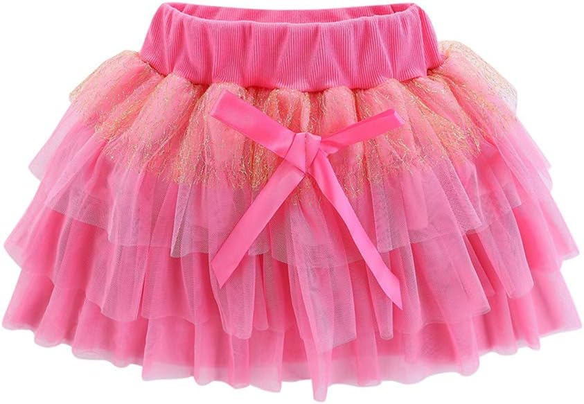 Baby Girls' Summer Cotton 2 Piece Set Cute Girls 3D Flower Lace Bow Tulle Tutu Skirt Sets Pink 18-24m