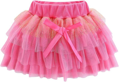 Baby Girls' Summer Cotton 2 Piece Set Cute Girls 3D Flower Lace Bow Tulle Tutu Skirt Sets Pink 18-24m