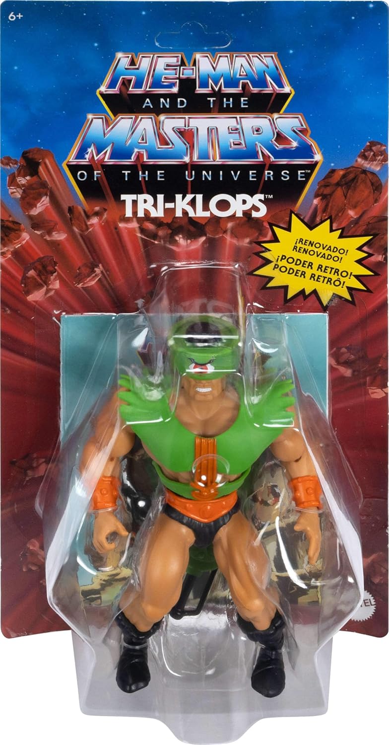 Masters of the Universe Origins Action Figure, Tri-Klops Collectible, MOTU Evil 3-Eyed Villain, 16 Posable Joints, 5.5 Inch with Accessories, HYD33