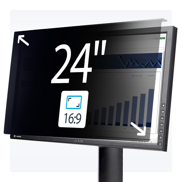 StarTech.com 24-inch 16:9 Computer Monitor Privacy Screen, Hanging Acrylic Filter, Monitor Screen Protector, +/- 30 Deg.