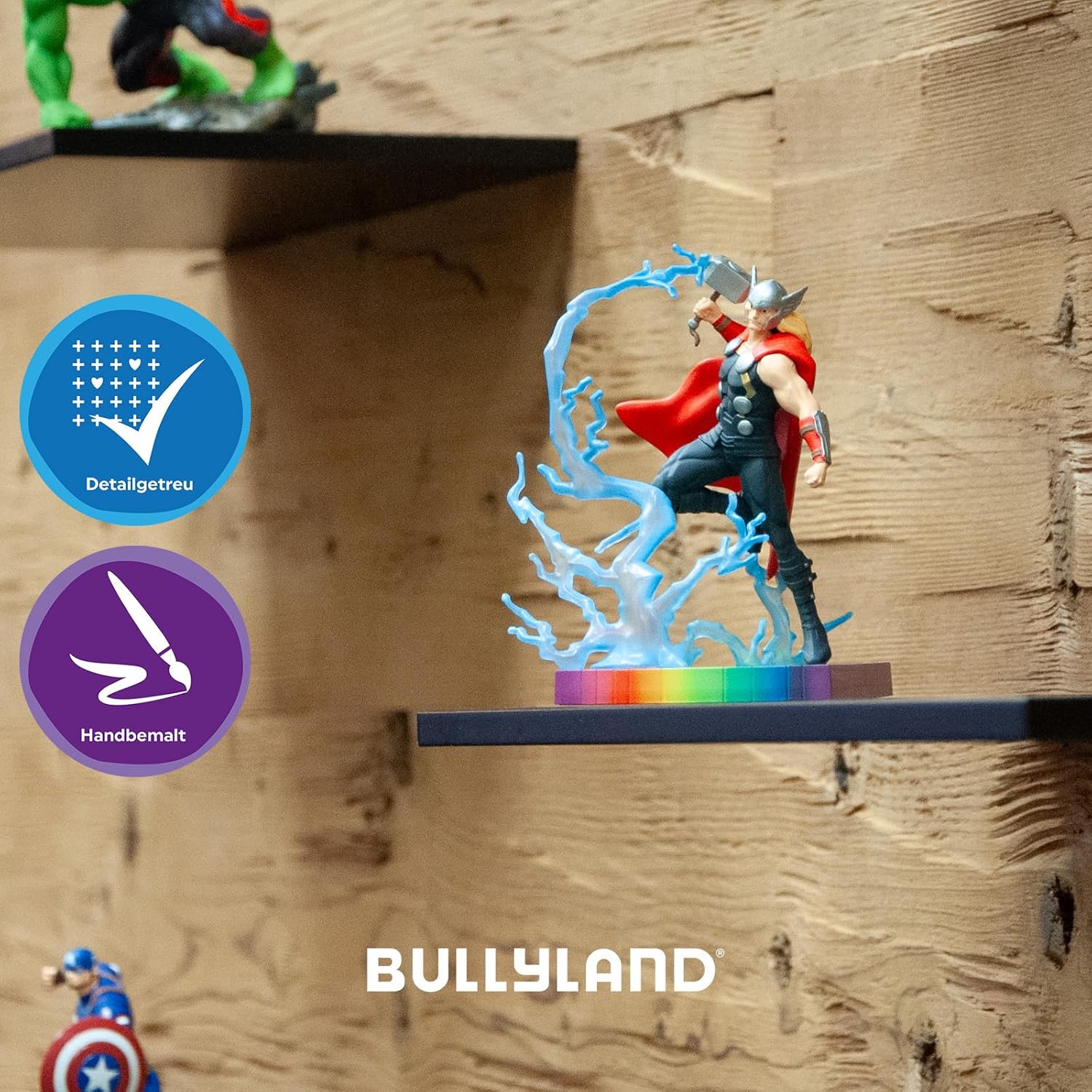 Bullyland Thor by the Marvel Avengers, perfect as a toy figure, decoration and small gift for children aged 3 and up, collectors, detailed collectible figure of 11.5 cm for Kidults 11333