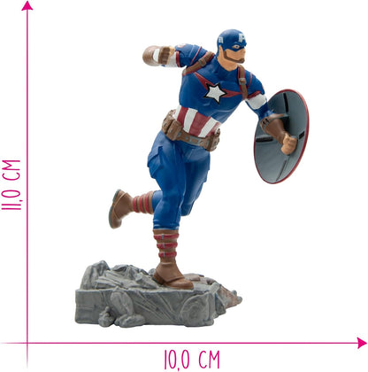 Bullyland Captain America from the Marvel Avengers, perfect as a toy figure, decoration and small gift for kids aged 3 and up and collectors, detailed collectible figure from