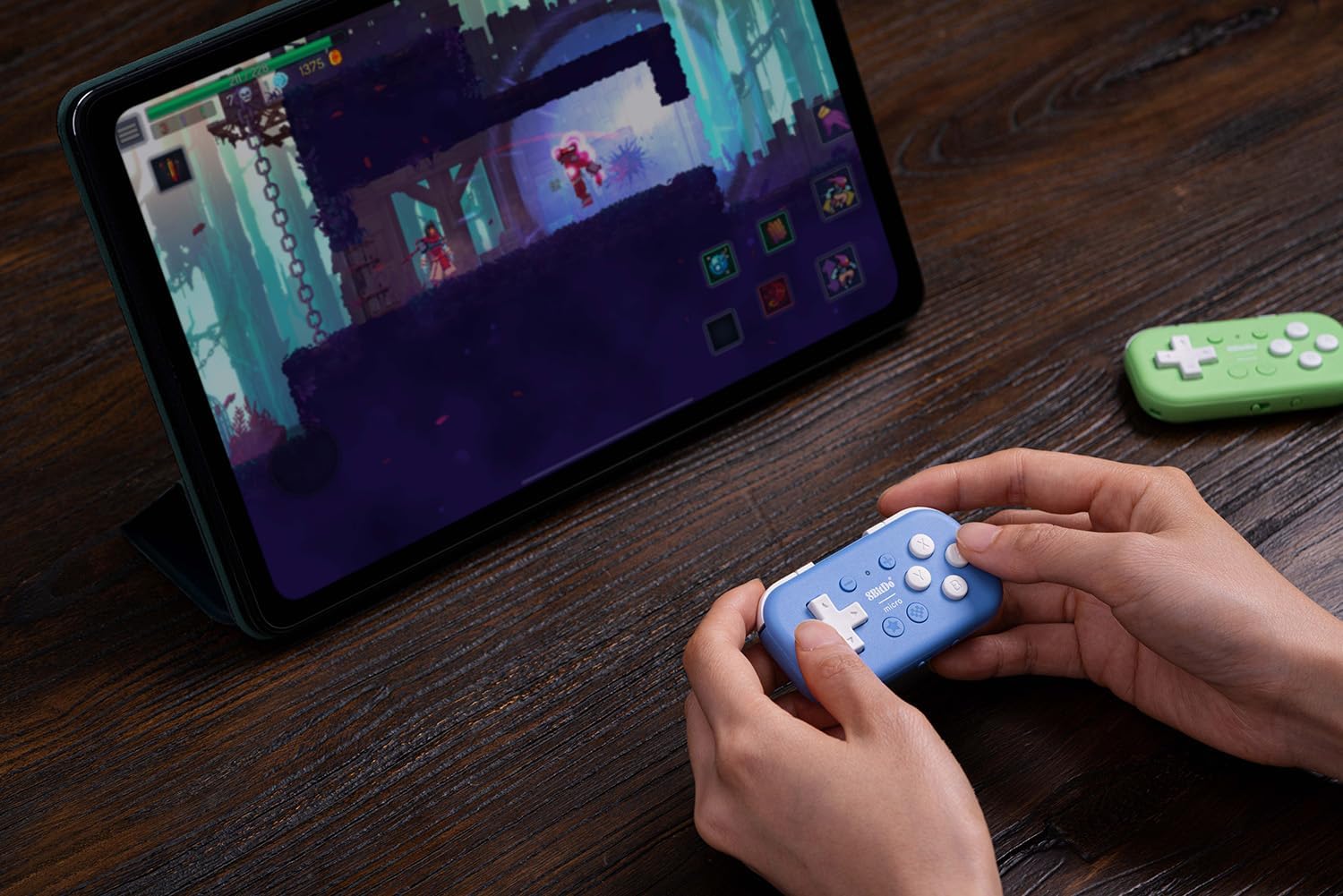 8Bitdo Micro Bluetooth Gamepad Pocket-sized Mini Controller for Switch, Android, and Raspberry Pi, Support Keyboard Mode (Blue