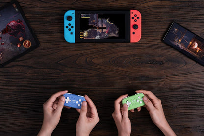 8Bitdo Micro Bluetooth Gamepad Pocket-sized Mini Controller for Switch, Android, and Raspberry Pi, Support Keyboard Mode (Blue