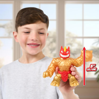 Heroes of Goo Jit Zu Smash Strikers, Crunchy Blazagon, Goo Filled Action Figure Armored with The Ultimate Smashing Fist Weapon, Stretch Him Up to 3 Times His Size - Sensory Toys