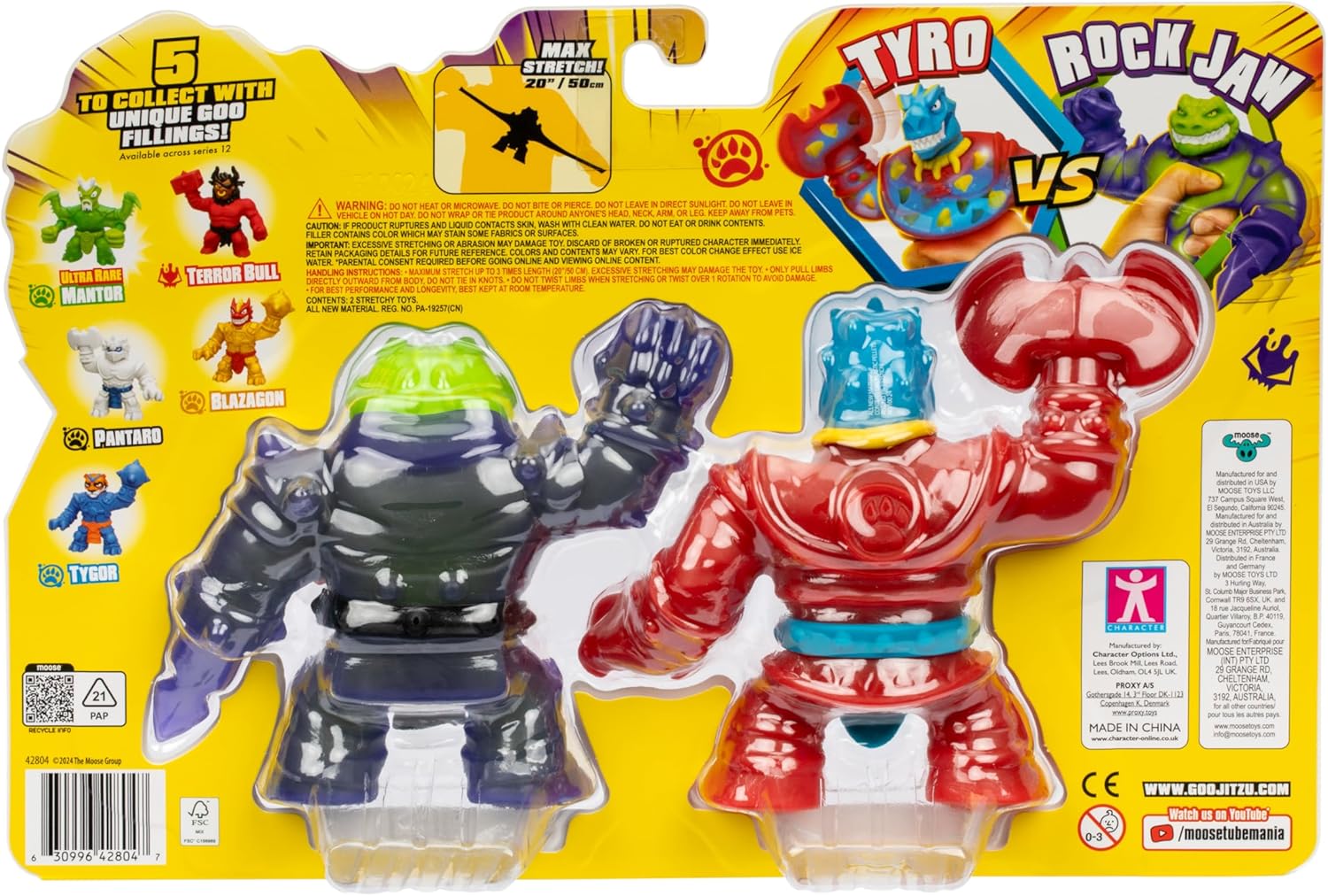 Heroes og GOO JIT Zu Versus Pack - Tyro vs. Rockjaw - Stretch Toy for Children 4+ Years.