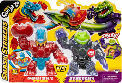 Heroes og GOO JIT Zu Versus Pack - Tyro vs. Rockjaw - Stretch Toy for Children 4+ Years.