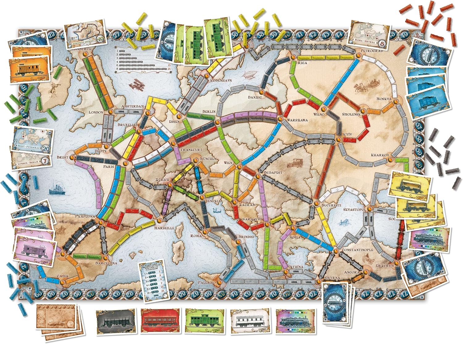 Asmodee - Ticket to Ride Europa , Gioco da Tavolo Avventura Ferroviaria, Divertimento per Famiglie e Giocatori Esperti, Costruisci Reti Ferroviarie - 2-5 Giocatori, 8+ Anni, Edizione in Italiano
