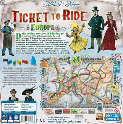 Asmodee - Ticket to Ride Europa , Gioco da Tavolo Avventura Ferroviaria, Divertimento per Famiglie e Giocatori Esperti, Costruisci Reti Ferroviarie - 2-5 Giocatori, 8+ Anni, Edizione in Italiano
