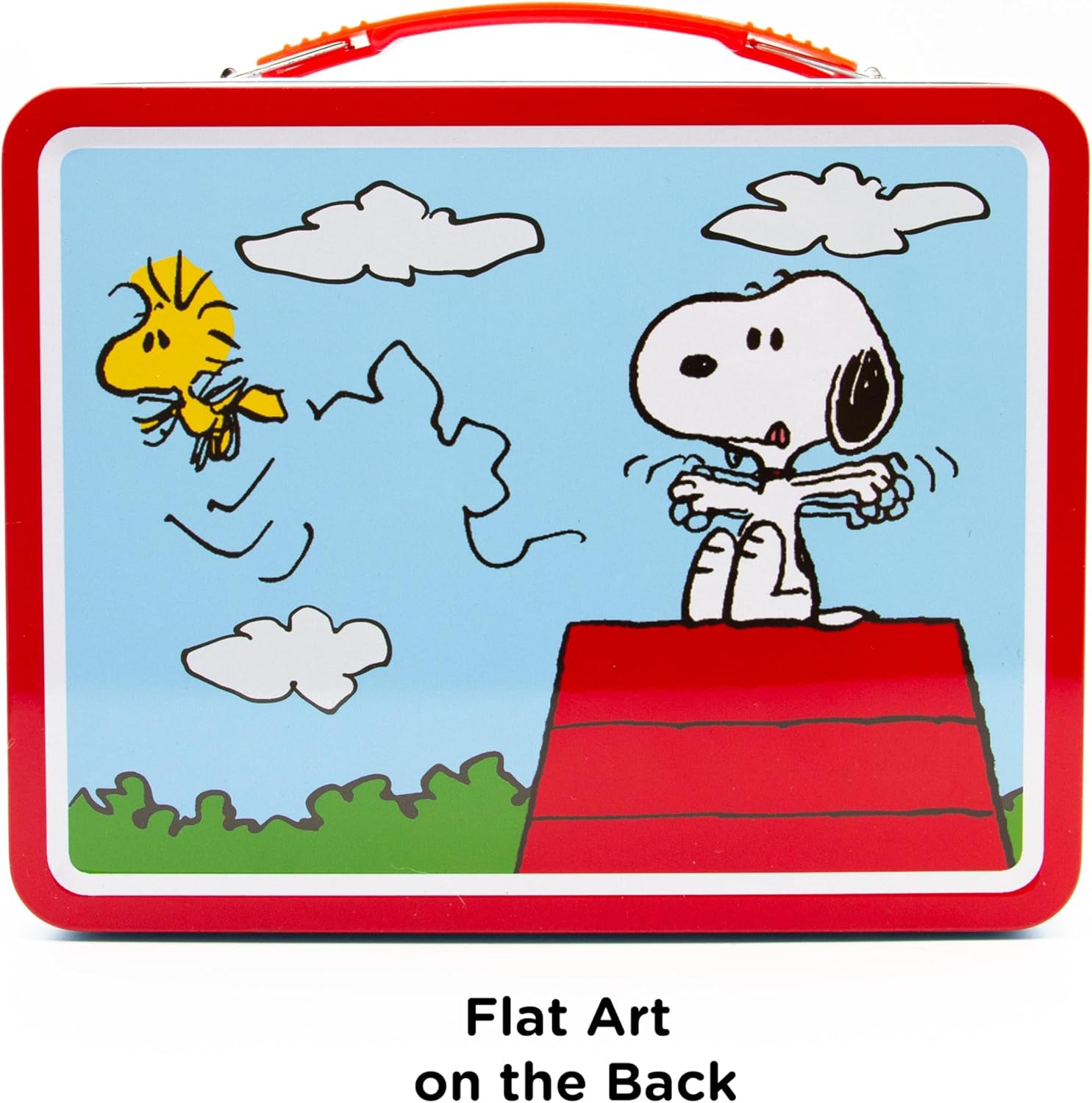 AQUARIUS Peanuts Snoopy Red Dog House Fun Box - Sturdy Tin Storage Box with Plastic Handle & Embossed Front Cover - Officially Licensed Peanuts Merchandise & Collectible Gift