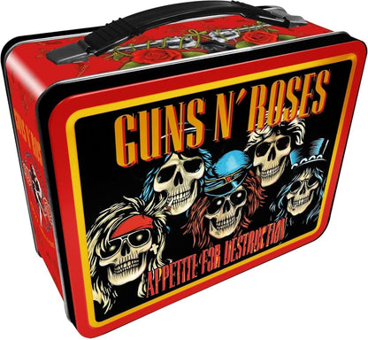 AQUARIUS Guns N’ Roses Fun Box - Sturdy Tin Storage Box with Plastic Handle & Embossed Front Cover - Officially Licensed GNR Merchandise & Collectible Gift