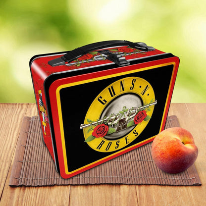 AQUARIUS Guns N’ Roses Fun Box - Sturdy Tin Storage Box with Plastic Handle & Embossed Front Cover - Officially Licensed GNR Merchandise & Collectible Gift