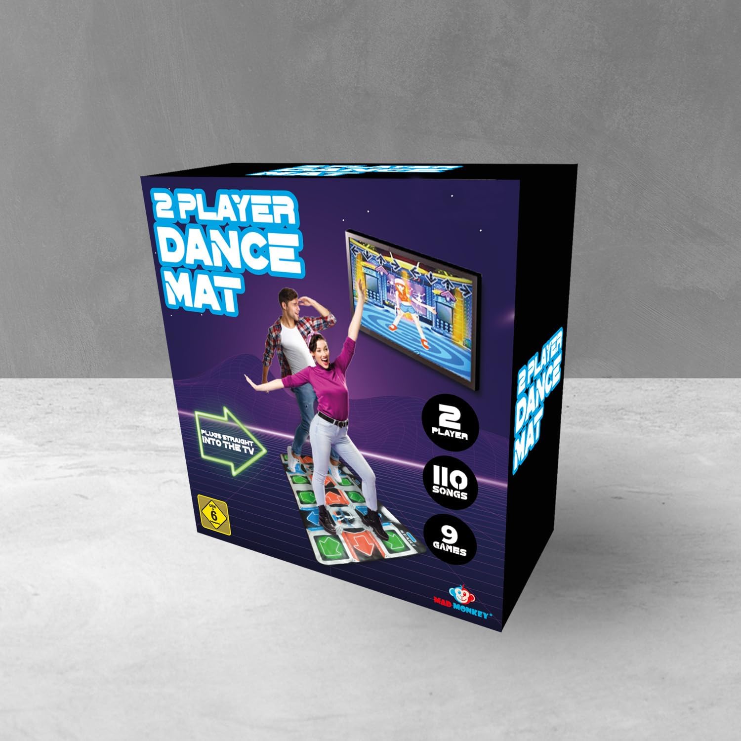 Mad Monkey - Retro Dance Mat For 2 Players (Incl. 110 Songs And 9 Stages)
