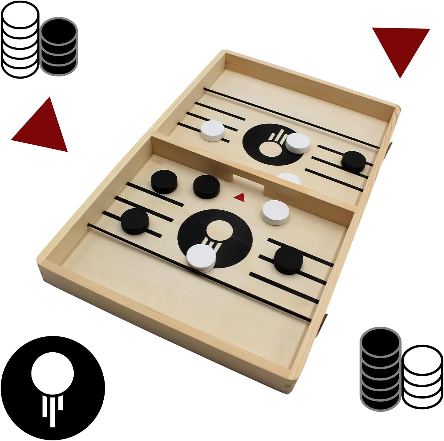 Tafelvoetbal sling puck spel - Tafelhockey bordspel - Hoge kwaliteit sling puck spel voor thuis & kantoor - Hockey bordspel kinderen & volwassenen