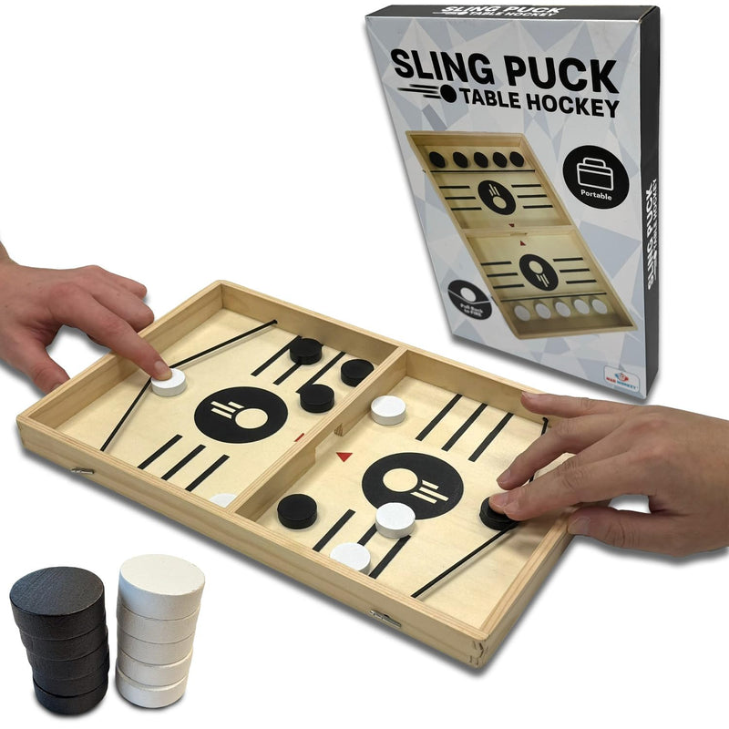Tafelvoetbal sling puck spel - Tafelhockey bordspel - Hoge kwaliteit sling puck spel voor thuis & kantoor - Hockey bordspel kinderen & volwassenen