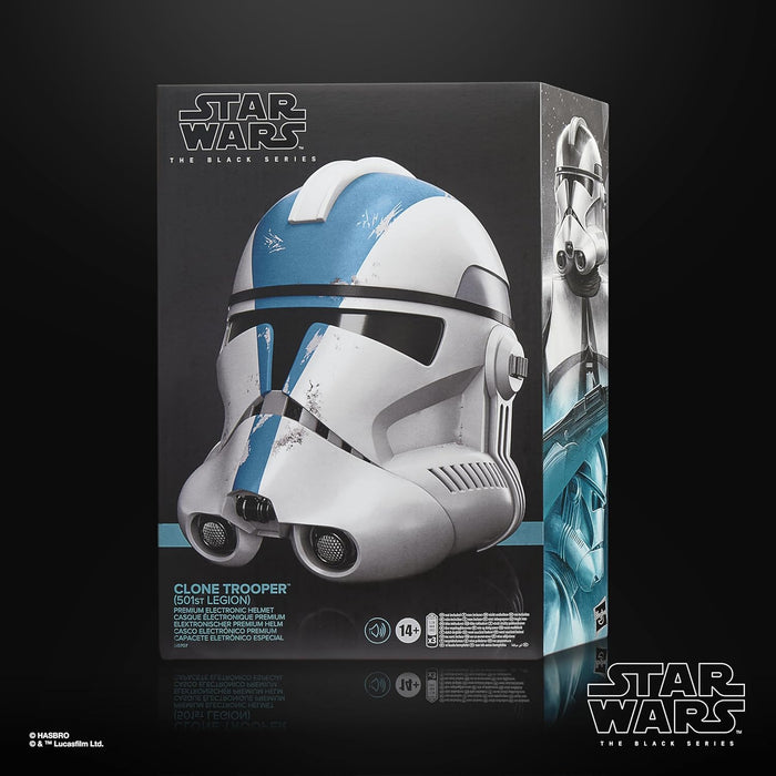 Star Wars The Black Series Clone Trooper (501st Legion) Premium Electronic Helmet, Adult Roleplay Item