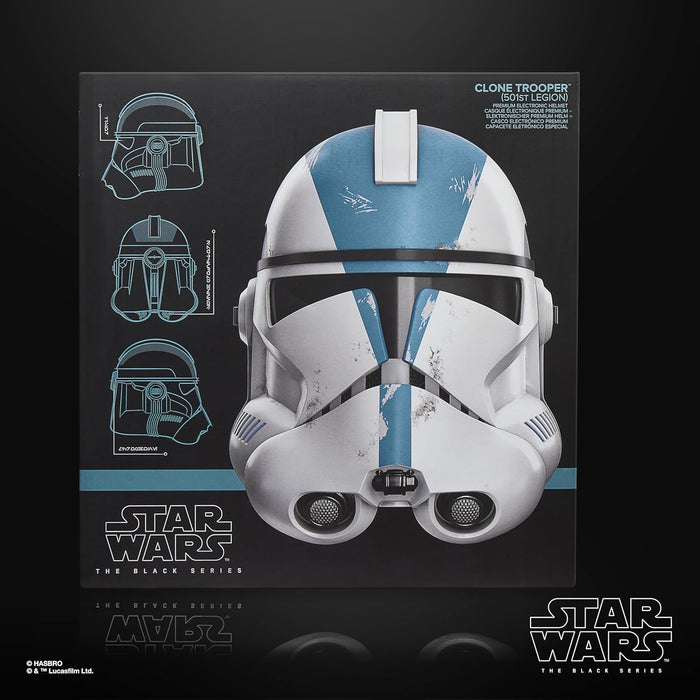 Star Wars The Black Series Clone Trooper (501st Legion) Premium Electronic Helmet, Adult Roleplay Item