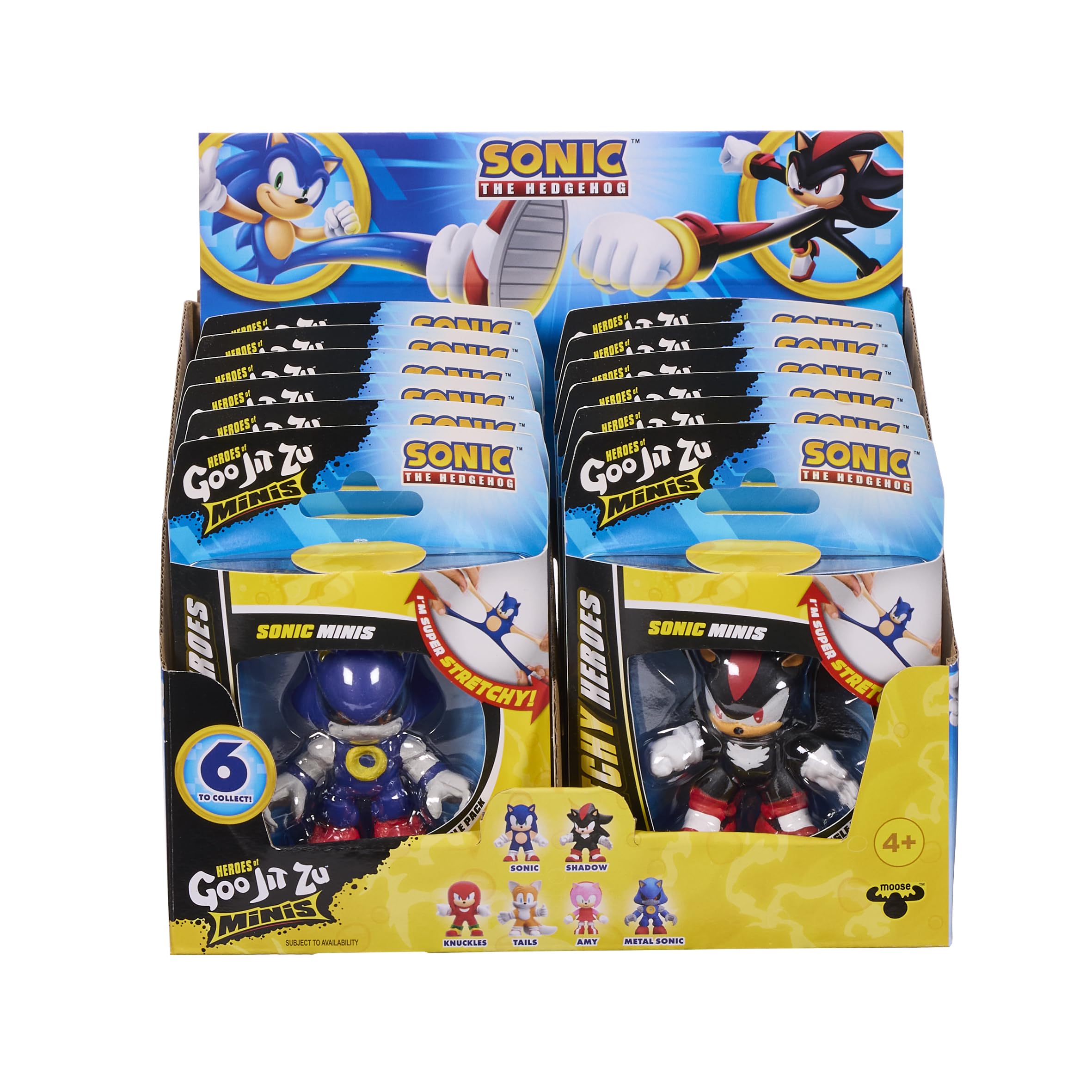 Heroes of Goo Jit Zu Minis Sonic the Hedgehog 2.5-Inch Stretchy Squishy Collectible Character Figures, Styles May Vary