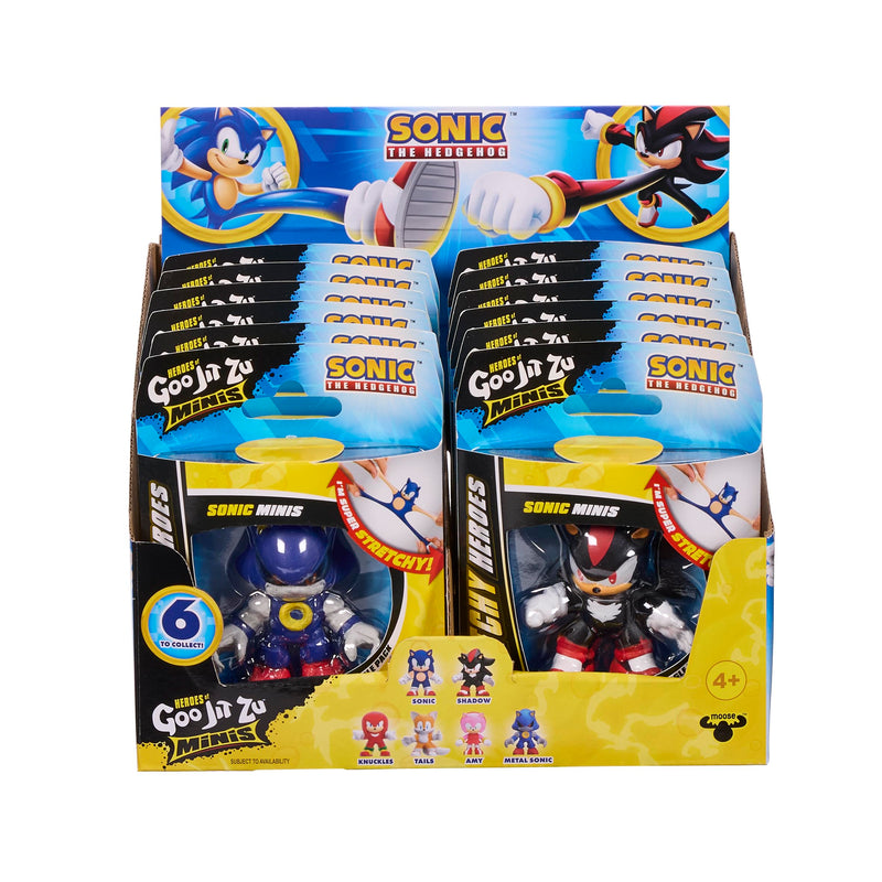 Heroes of Goo Jit Zu Minis Sonic the Hedgehog 2.5-Inch Stretchy Squishy Collectible Character Figures, Styles May Vary