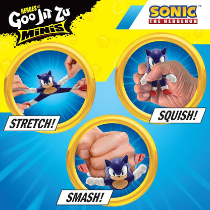 Heroes of Goo Jit Zu Minis Sonic the Hedgehog 2.5-Inch Stretchy Squishy Collectible Character Figures, Styles May Vary