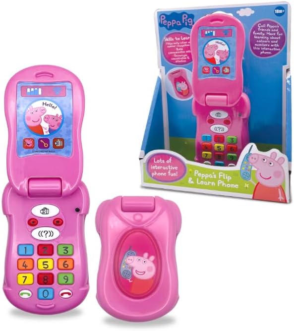 Peppa Pig Flip and Learn Phone - 4 Languages; DK, SE, NO, FI - Lexak for Children 1.5+ Years