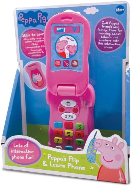 Peppa Pig Flip and Learn Phone - 4 Languages; DK, SE, NO, FI - Lexak for Children 1.5+ Years