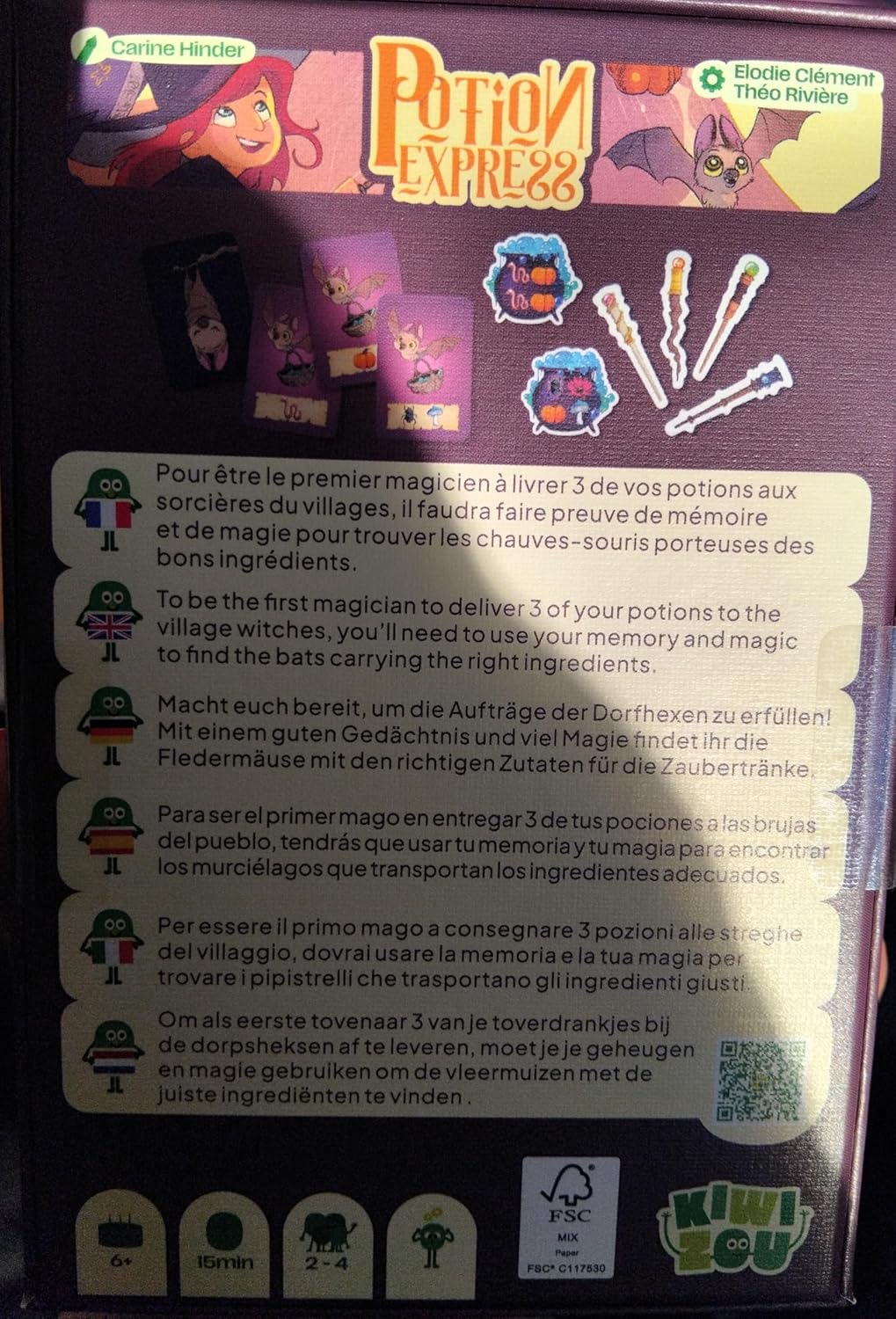 Blackrock Games Potion Express - Card Game - Intelligent and Fast - from 6 Years - Ideal with Family and Children - Simple Rules - 2 to 4 Players - Thinking and Remembering - Kiwizou