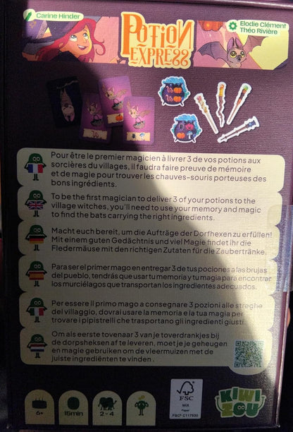 Blackrock Games Potion Express - Card Game - Intelligent and Fast - from 6 Years - Ideal with Family and Children - Simple Rules - 2 to 4 Players - Thinking and Remembering - Kiwizou
