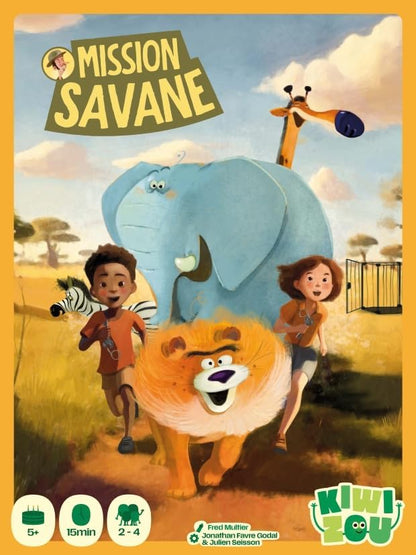 Blackrock Games Mission Savane – gezelschapsspel – spel voor kinderen vanaf 5 jaar – 1 tot 4 spelers – strategie, reflectie – snelle spellen – eenvoudige regels – ideaal voor het gezin – Kiwizou