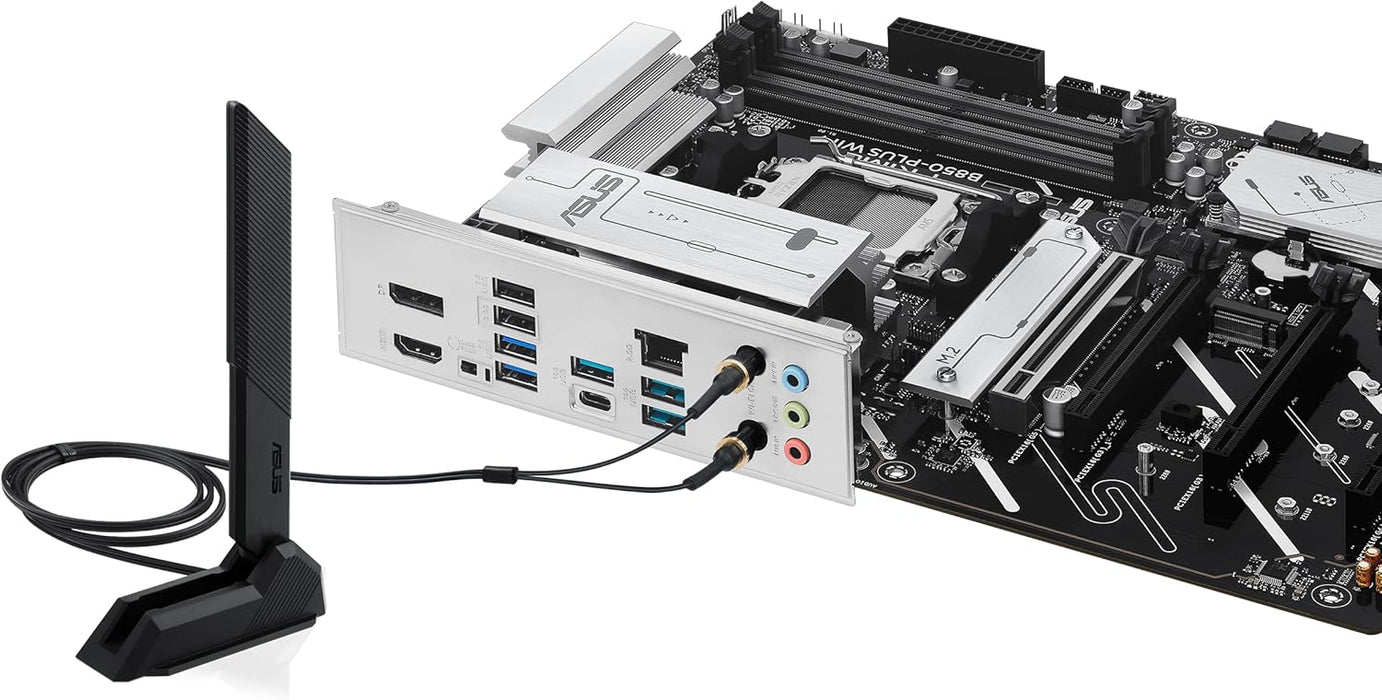 ASUS PRIME B850-PLUS WIFI, AMD ATX Motherboard, 8+2+1 Phase Power, DDR5 Slot, PCIe 5.0, 3 M.2 Slots, Wi-Fi 6E, Ethernet Realtek 2.5Gb, DisplayPort, HDMI, USB-A and USB-C 10Gbps, Aura Sync