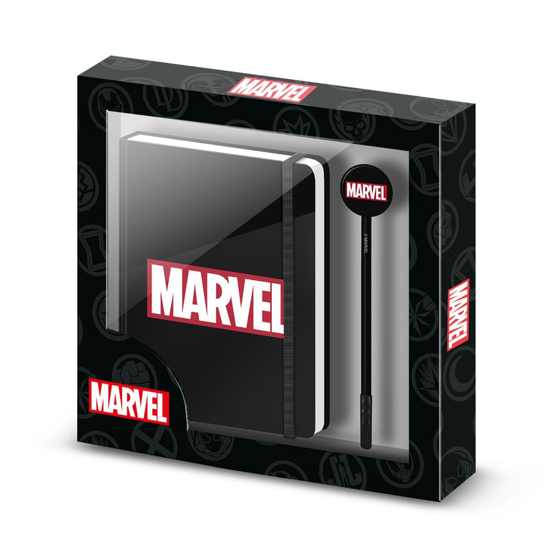 Marvel Comics Gift Box with Diary and Fashion Ballpoint Pen - Black