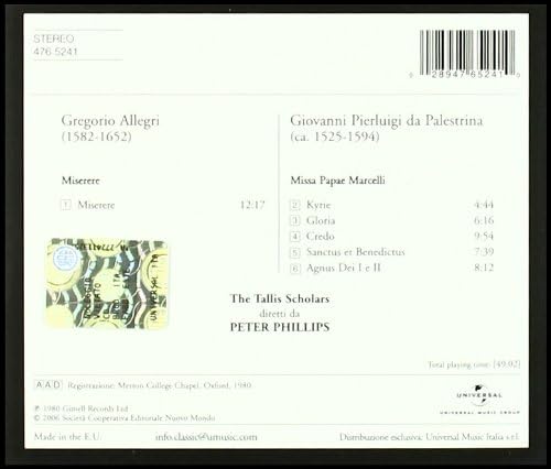 Miserere-Missa Papae Marcelli (Spirto Gentil