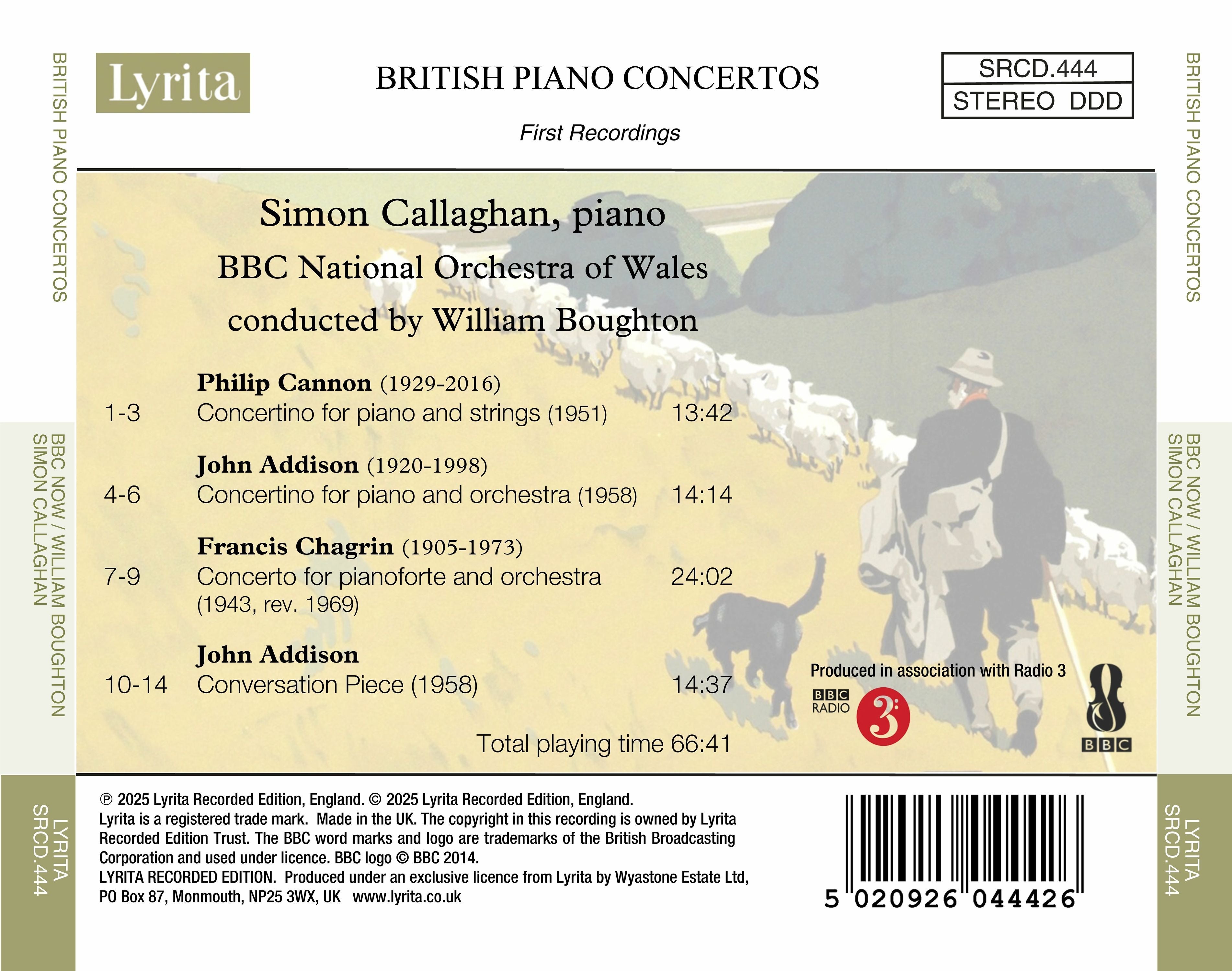 Addison/Cannon/Chagrin: British Piano Concertos