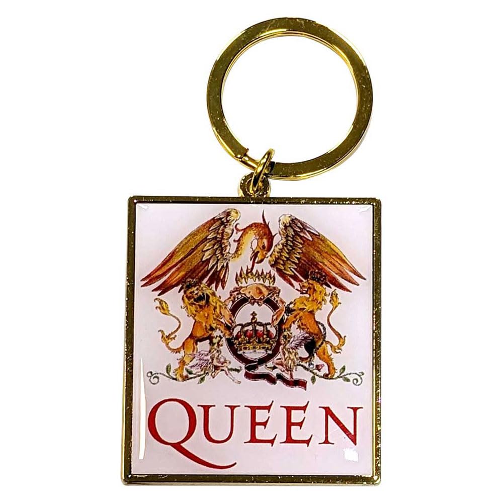 Rock Off officially licensed products Queen Classic Crest Band Logo Keyring Keychain One Size