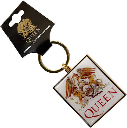 Rock Off officially licensed products Queen Classic Crest Band Logo Keyring Keychain One Size