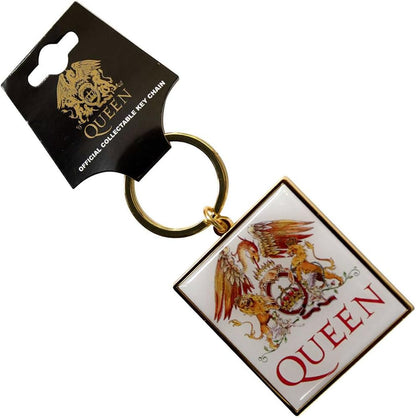 Rock Off officially licensed products Queen Classic Crest Band Logo Keyring Keychain One Size