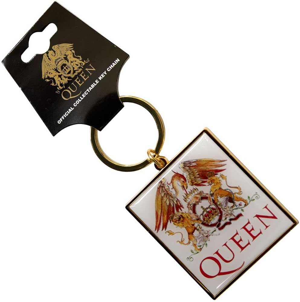 Rock Off officially licensed products Queen Classic Crest Band Logo Keyring Keychain One Size