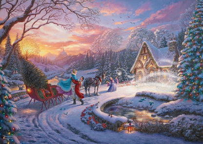 Schmidt Spiele 58035 Disney Cinderella Bringing Home for Christmas Jigsaw Puzzle 1000 Pieces Cardboard Blue (Blue)