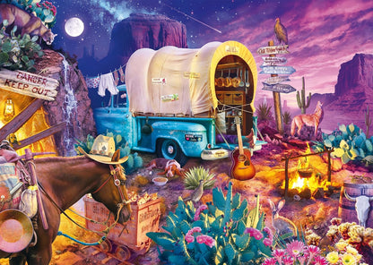 Schmidt Spiele 58576 Jeff Haynie Romantic Camping in the Wild West, 1000-Piece Jigsaw Puzzle, Multi-Colour