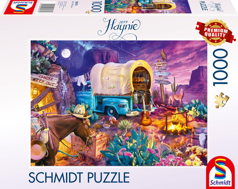 Schmidt Spiele 58576 Jeff Haynie Romantic Camping in the Wild West, 1000-Piece Jigsaw Puzzle, Multi-Colour